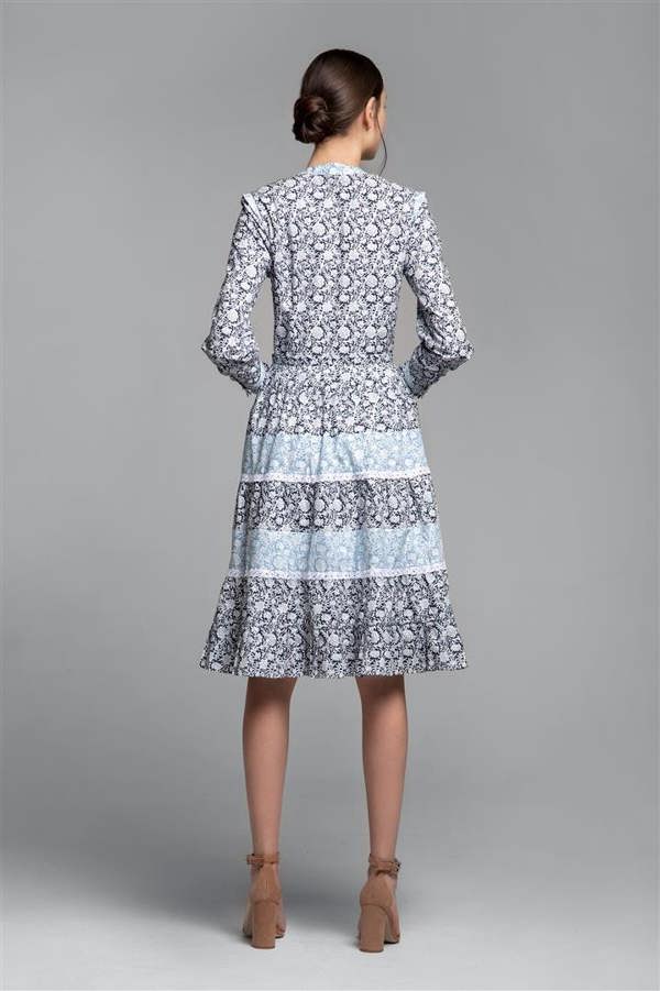 Rumour London Eliza printed poplin midi dress with embroidered trim