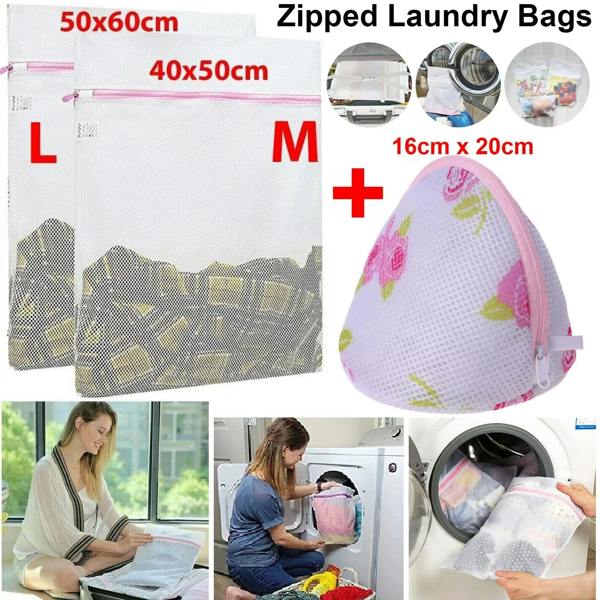 ATEK 3 Pack Large Zipped Mesh Laundry Wash Bags for Delicates