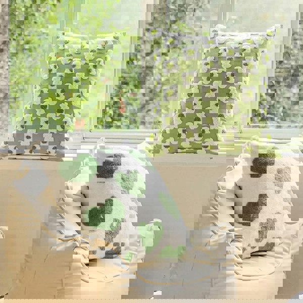 Anyhouz Anypillow Daisy Plush Pillowcase Floral Embroidered Cushion Cover