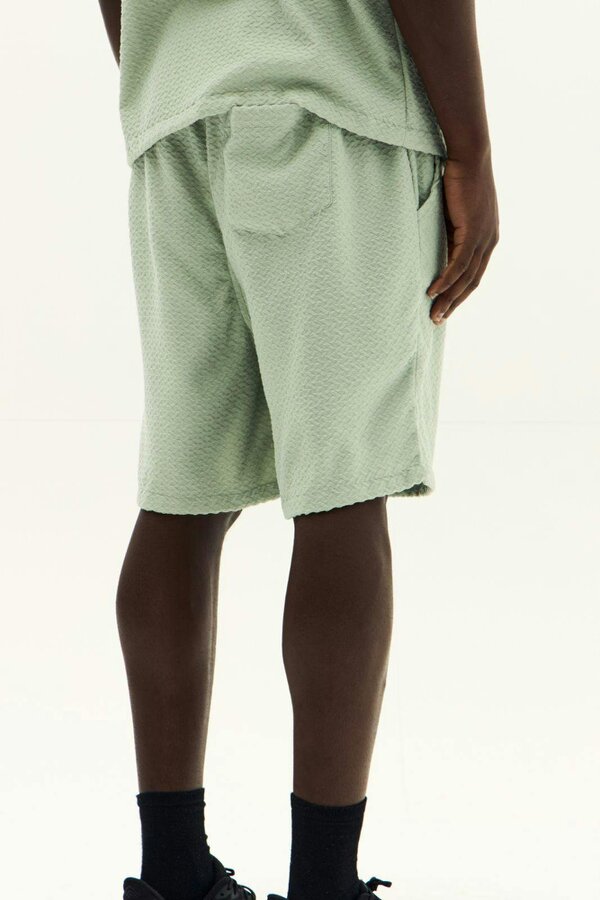 Men’s Textured Jacquard Matching Shirt & Shorts Set