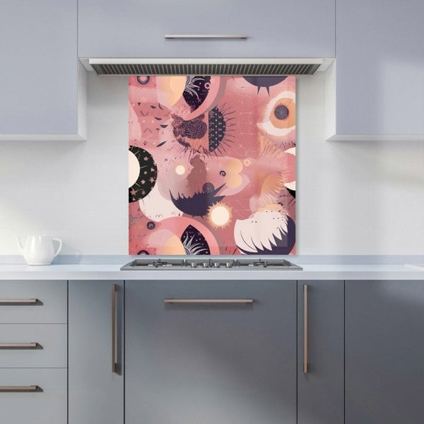 Warren Reed - Designer Abstract Red Pink Pattern Kitchen Splashback