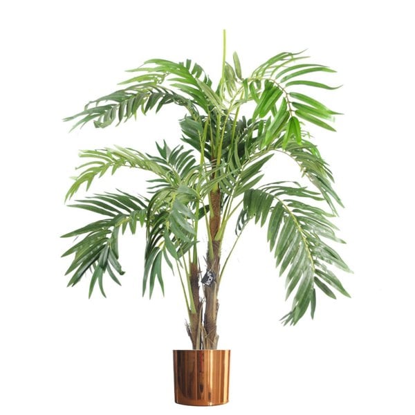 Leaf 120cm Premium Artificial palm tree with pot with Copper Metal Planter