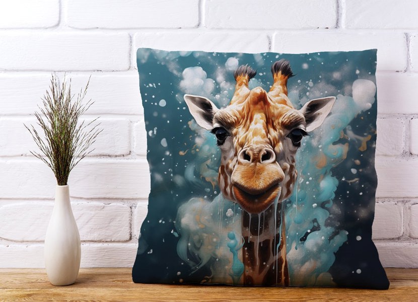 Warren Reed Splashart Giraffe Face Cushions