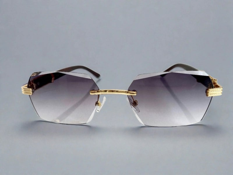 Berlin - Gold and Grey Rimless Sunglasses