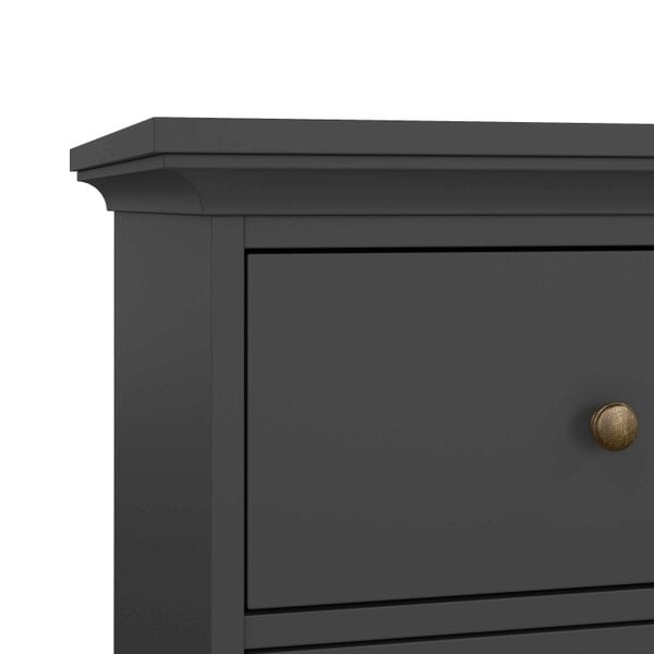 Wyld Haus Osaka Farmhouse Dark Grey Wooden Chest 6 Drawers