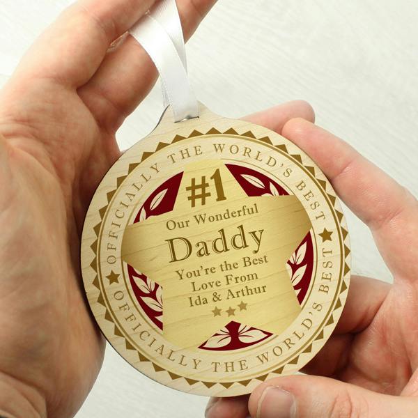 Abode Home & Gifts Personalised 'Number 1' Wooden Medal