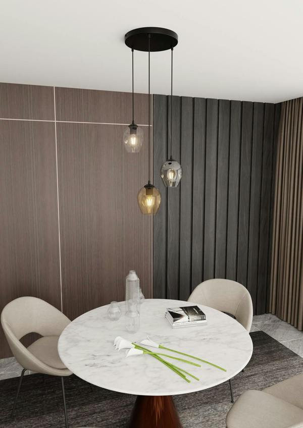 Emibig ISTAR Pendant lamp  3 x E27 Black with Transparent, Graphite and Amber Shade