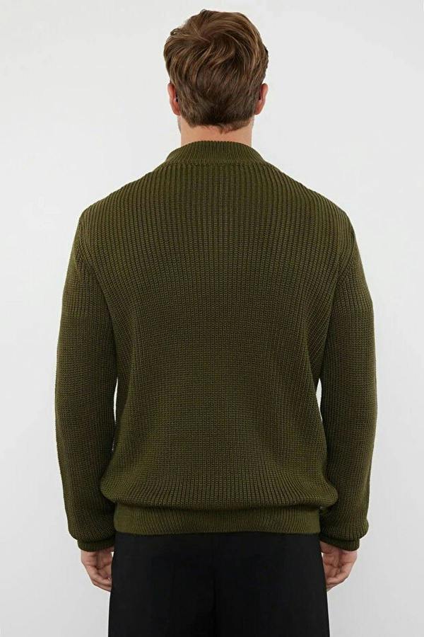 WOVCOR Regular Fit Half Turtleneck Zippered Men's Sweater