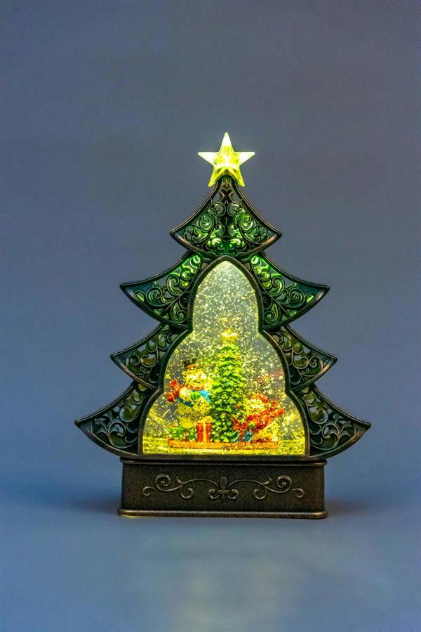 One Size Christmas Scene Globe Lantern with Swirling Water Glitter, Music and Warm LED Lights image 3