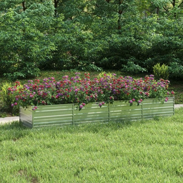 Berkfield Garden Raised Bed 320x80x45 cm Galvanized Steel Silver