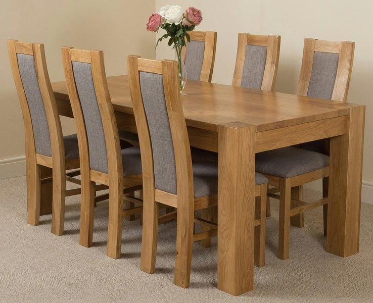 That's Furniture Kuba Large Oak Dining Table with Stanford Oak Chairs