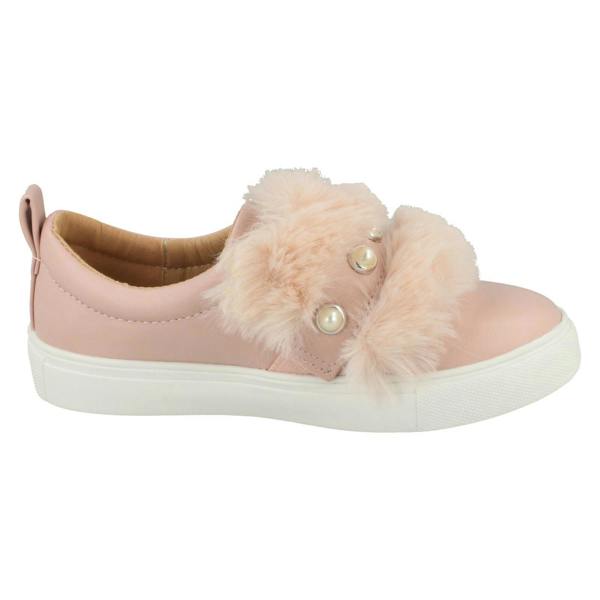 Spot On Girls Spot On Faux Pearl Strap Fur Trim Shoes