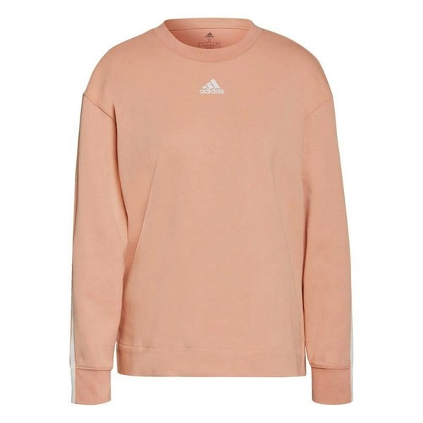 Adidas Womens Essentials Triple Stripe Relaxed Fit Sweatshirt - Pink