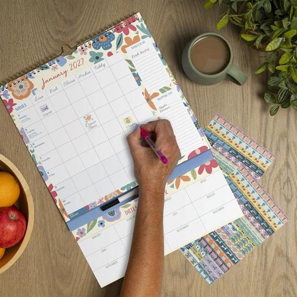Floral Week to View Family Organiser 2027, Family Planners, Week To View, Art, Gift