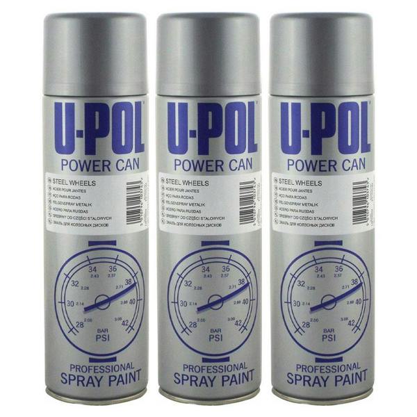 U-POL 3X Upol Power Can Steel Wheels Spray Paint 500ml