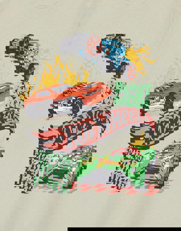 Hot Wheels Boys Beige Beast Mode Short Sleeved T-Shirt