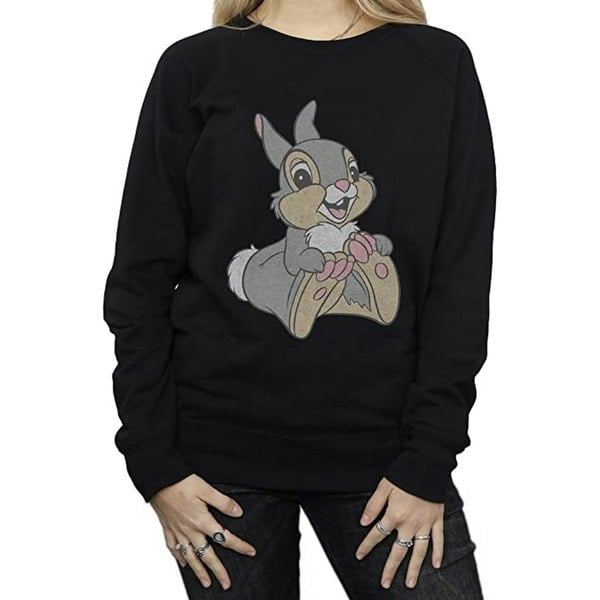 Disney Womens/Ladies Classic Thumper Cotton Sweatshirt - Black