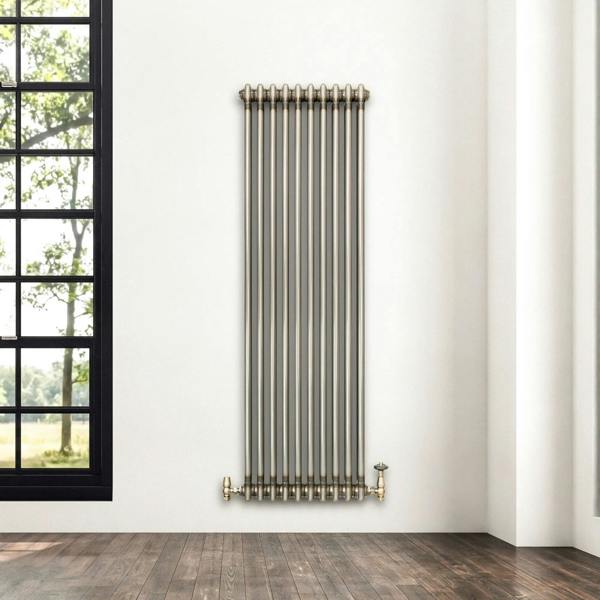 Monstershop Traditional 2 Column Radiator - 1500 x 470mm - Raw Metal