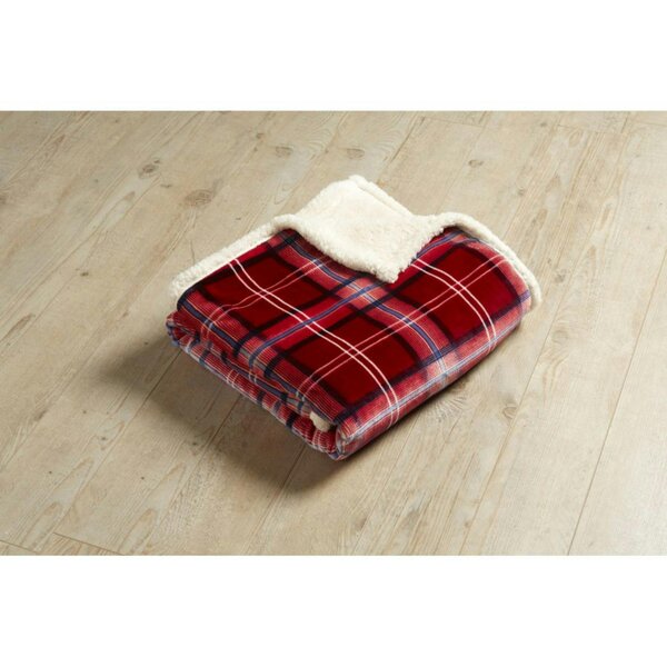 Dyzi Sherpa Backed Plush Tartan Check Super Soft Fleece Throw