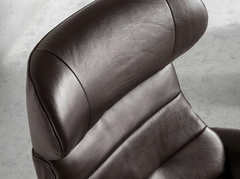 Angel Cerdá Chocolate brown leather swivel recliner armchair 5034
