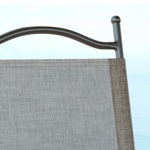 Wyld Haus Hazivi Set Of 2 Cream Mesh and Brown Metal Folding Garden Chairs