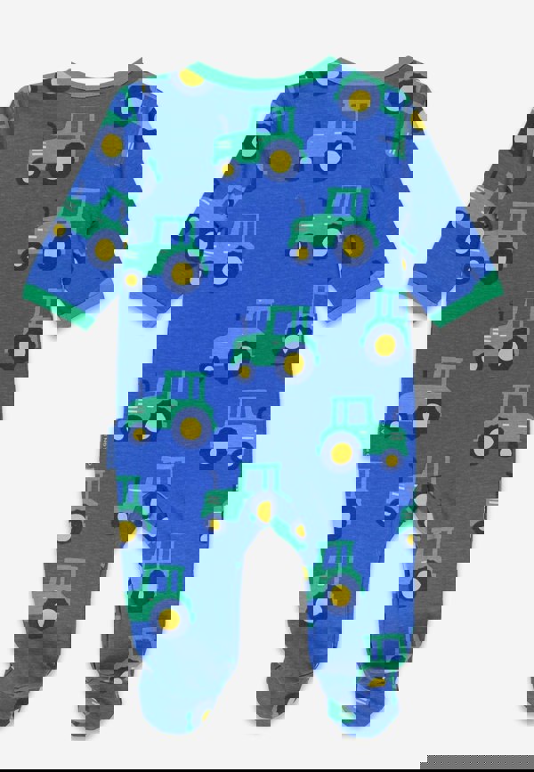 Organic Hillside Tractor Print Sleepsuit - Toby Tiger