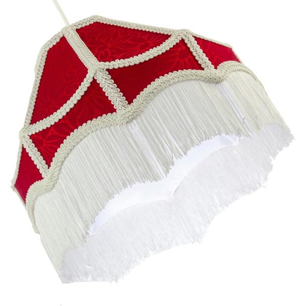 Classic Victorian Style Empire Pendant Shade in Burgundy Red Fabric Image 4