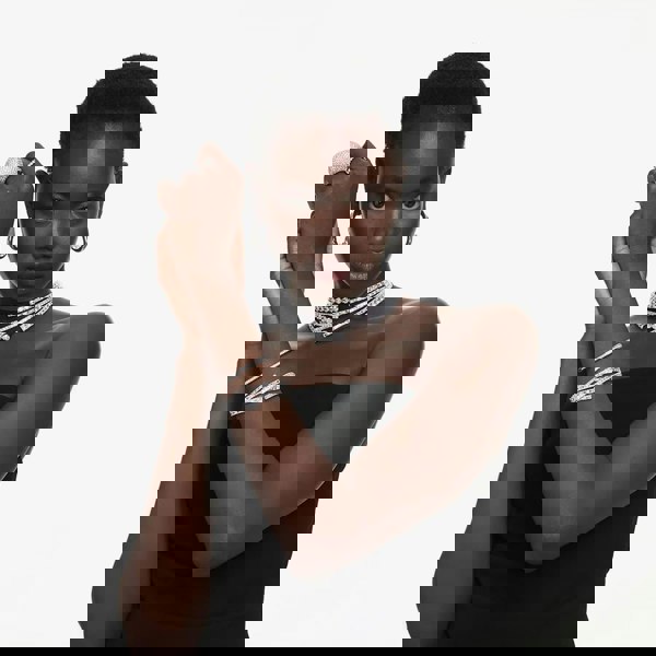 Swarovski Dextera Rhodium Platedctagon White Crystal Bangle 572522