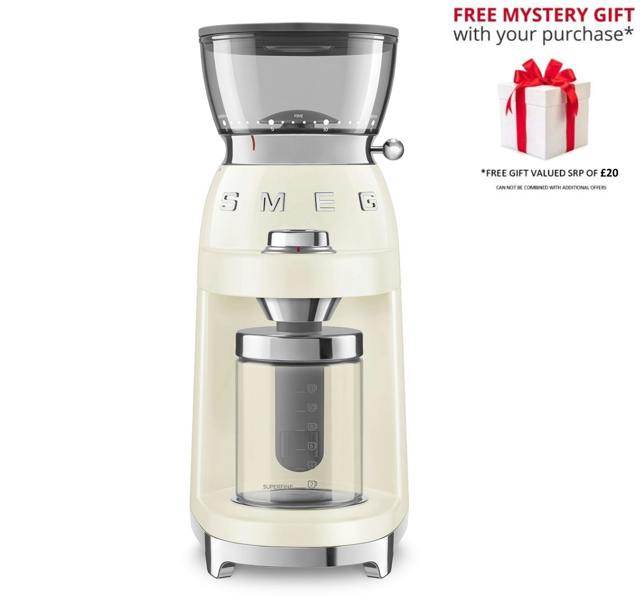 magicvision.uk SMEG CGF03 Multi Purpose Coffee Grinder - Free Gift RRP £20! - Cream
