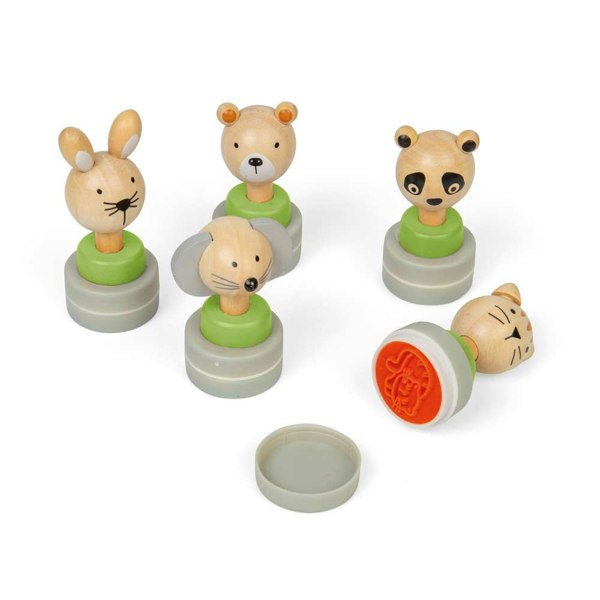 Bigjigs Toys Wooden Ink Stampers (Pk 5)