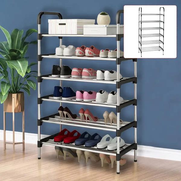 Dyzi 6-Tier Metal Shoe Rack – Freestanding Heavy Duty Storage Shelf