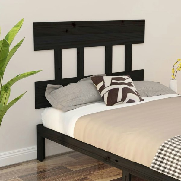 Berkfield Bed Headboard Black 78.5x3x81 cm Solid Wood Pine