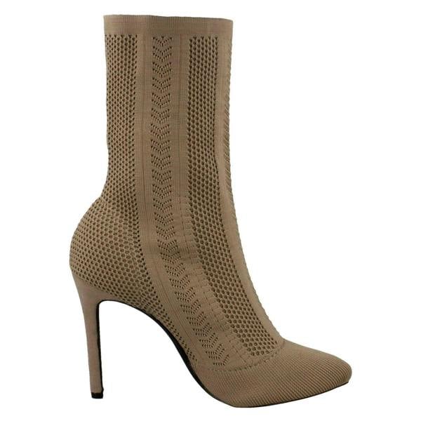 Anne Michelle Ladies Anne Michelle High Heel Knitted Calf Boots