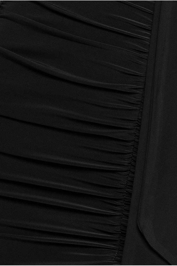 Cut Out Ruched Bodycon Midi Dress - Black DR3522