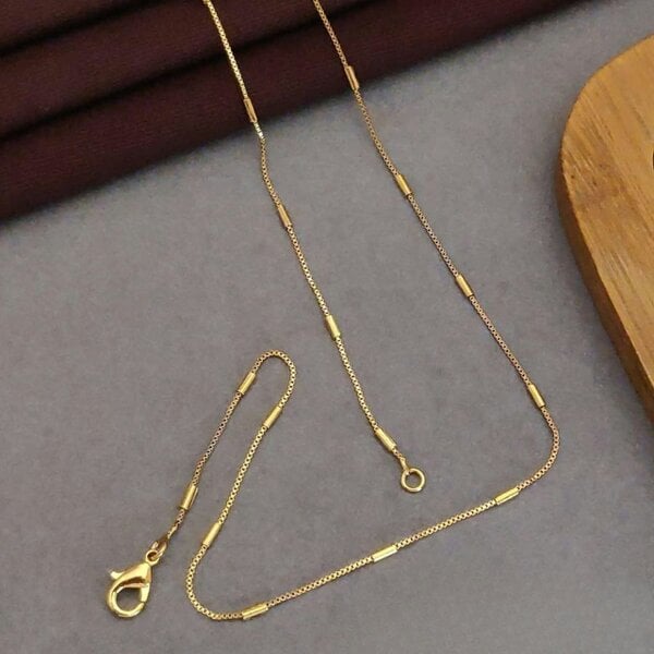 The Colourful Aura Single Strand Gold Brass Necklace for Women