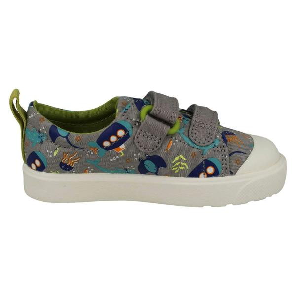 Clarks Childrens Clarks Pattern Detailed Light Weight Canvas Shoes City Bright