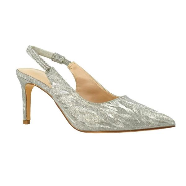 Lunar Womens/Ladies Janine Sling Back Shoes - Silver - 
