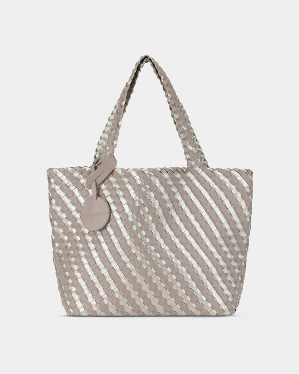 Ilse Jacobsen Reversable Dual Colour Womens Braided Shopper - Atmosphere Platin 149780 - CHO - Designer Womens Tote Bags