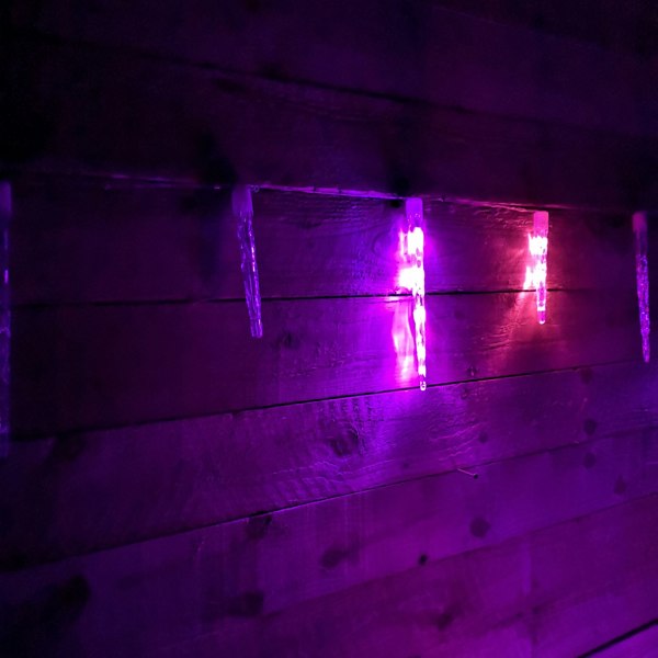 Samuel Alexander 72 LED 6.9m Premier 24 Indoor Outdoor Icicle Shape Christmas Chaser Lights in Rainbow