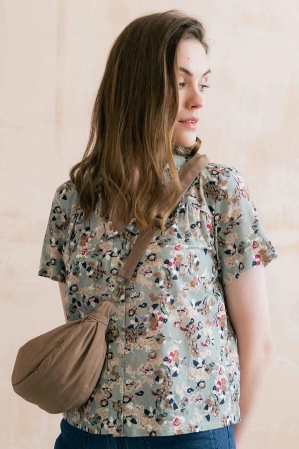 Lily & Me Cotton Twill Crossbody Bag Mocha