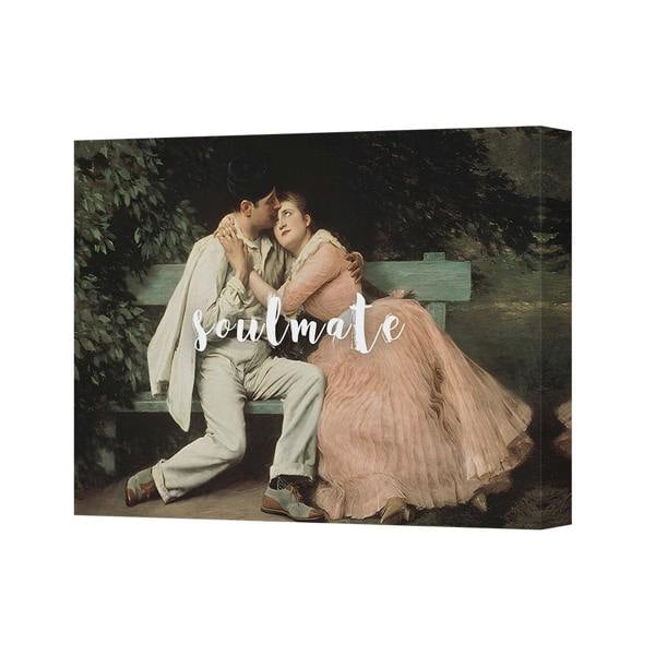 Benjamin Tate Design Soulmate Canvas Print Romantic Artwork With Gallery Style Deep Wooden Frame