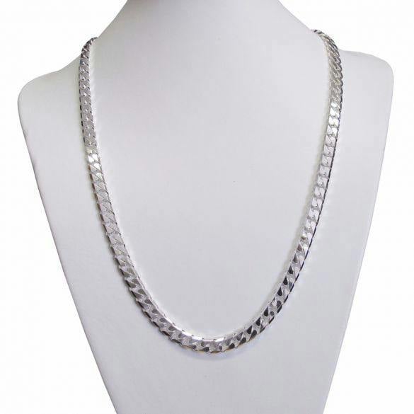 Sterling Silver 7.2mm Chunky Mens Curb Chain - Love Silver Jewellery