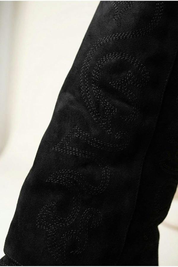 Ivy Womens Embroidered Western Cowboy Boots - Black