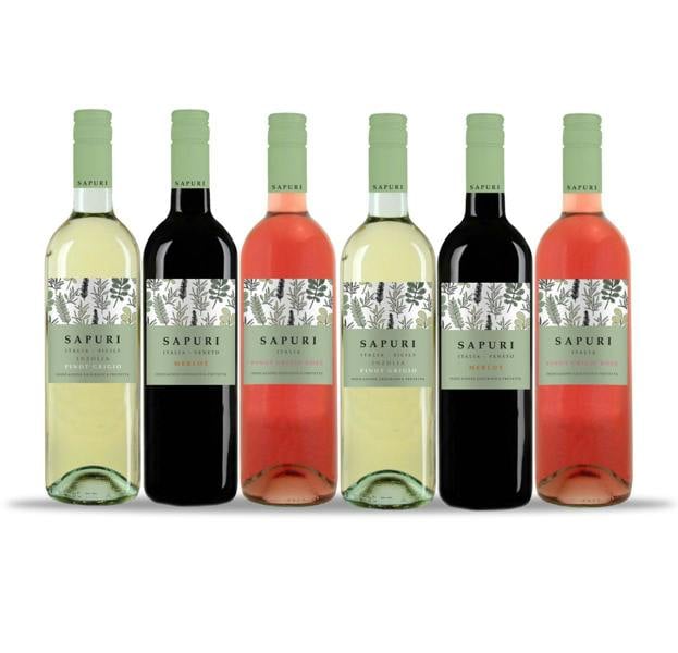 Sapuri Inzolia Pinot Grigio, Pinot Grigio Rose and Merlot Mixed