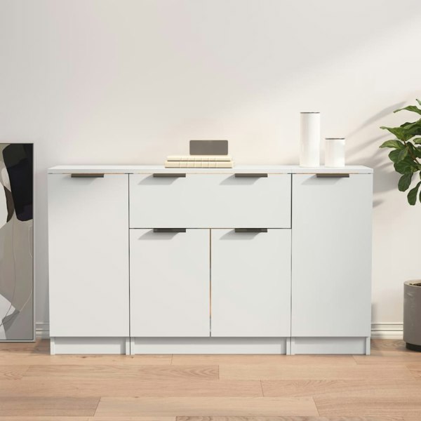 Berkfield Sideboards 3 pcs White Engineered Wood