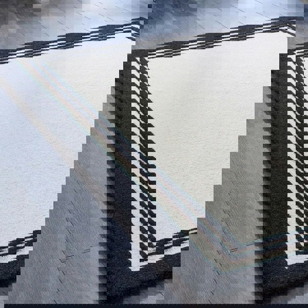 The Rugs Piper Wool Rug – Modern Black & Cream