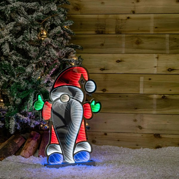 Samuel Alexander 60cm Infinity Christmas Santa on Metal Base with Multi-Coloured LEDs
