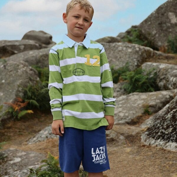 Lazy Jacks LJ78C - Long Sleeve Rugby Top - Lime