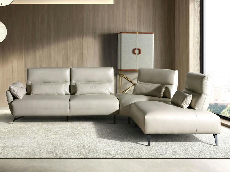 Angel Cerdá Corner sofa in sand leather 6213/6214