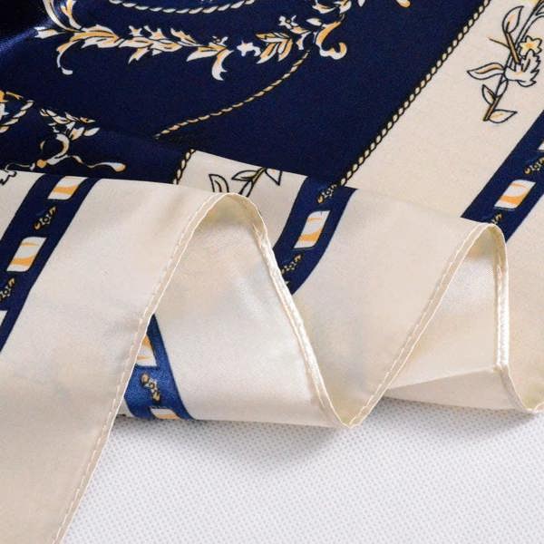 Anyyou Scarf for Women Girly Pink Printed Satin Silk Shawl Fashion Accessories Chain Flowers Pattern Autumn Winter Scarves